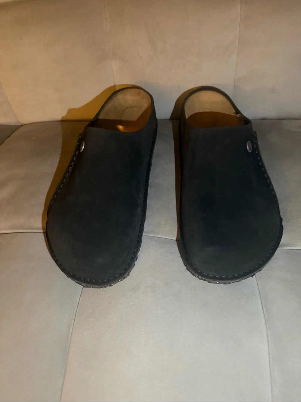 Birkenstock Men's Black Suede Slip-On Clogs